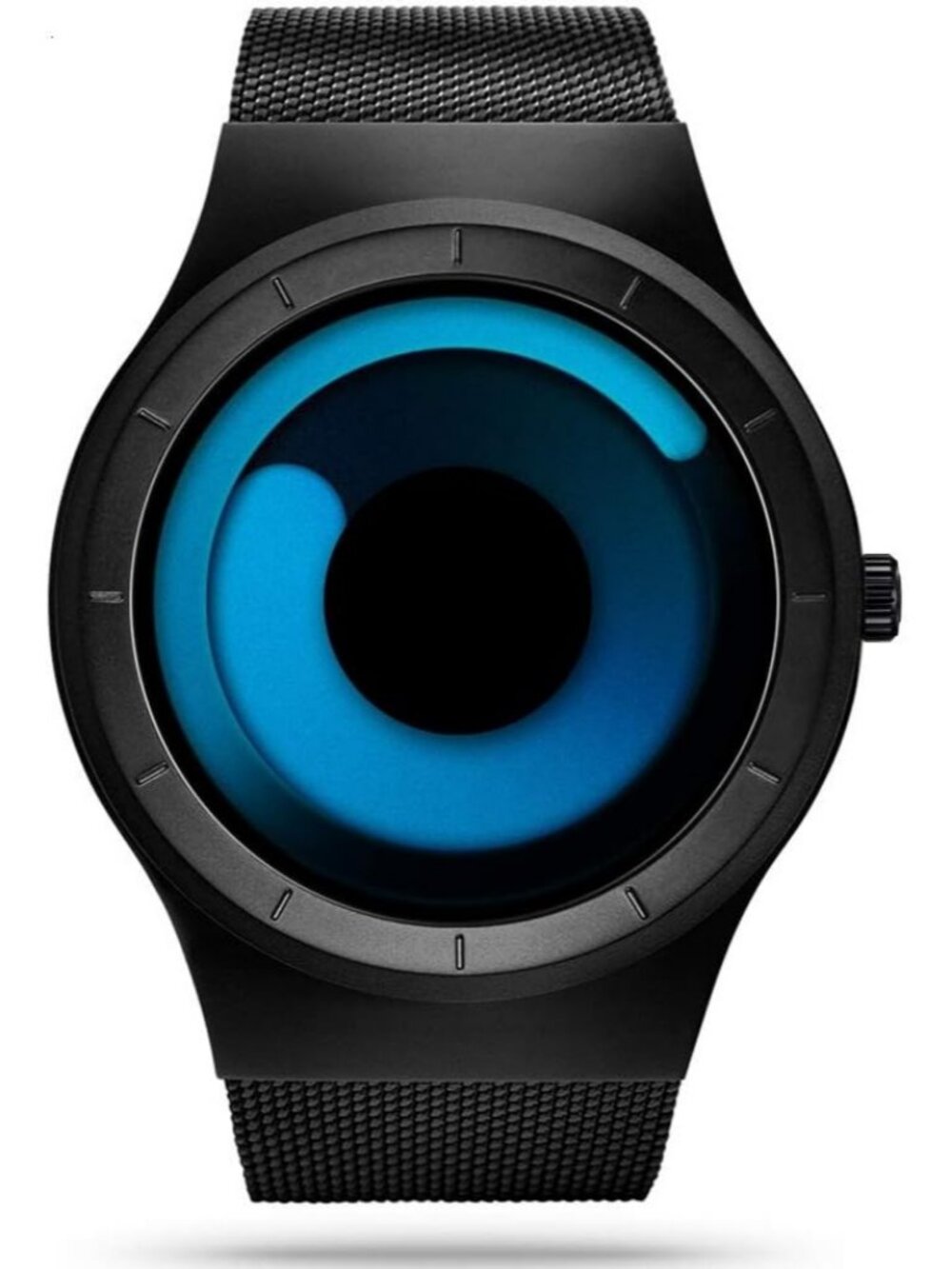 Men's Black Blue Creative Original Design Steel Mesh Unique Fashion Wrist Watch